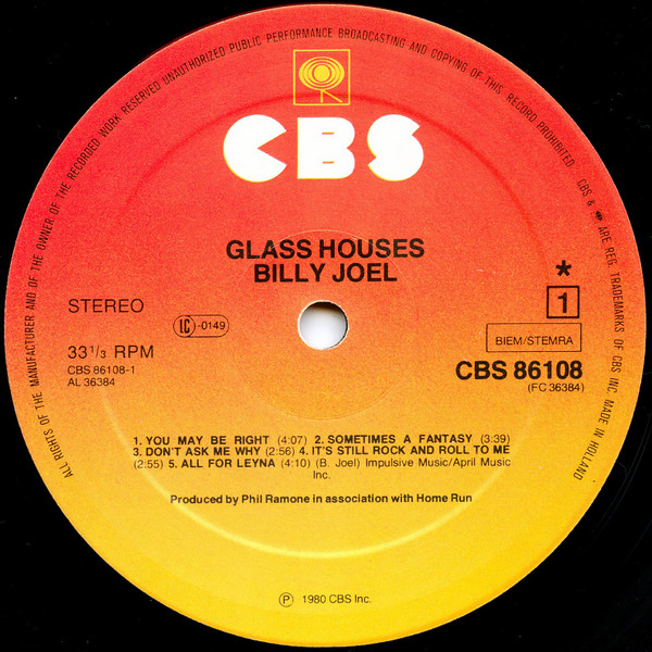 Billy Joel - Glass Houses - Used Vinyl Record image 3
