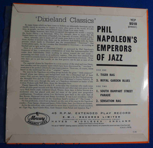 Phil Napoleon’s Em - Dixieland Classics - Used Vinyl Record 7 image 2