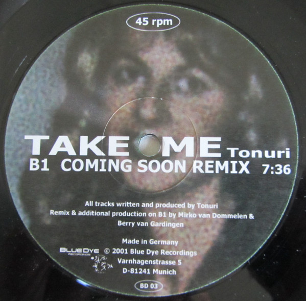 Tonuri - Take Me - Used Vinyl Record 12" image 3