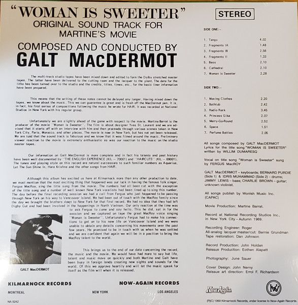 Galt MacDermot - Woman Is Sweeter (Original Soundtrack) - Vinyl Reco image 2
