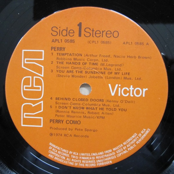 Perry Como - Perry - Used Vinyl Record image 3