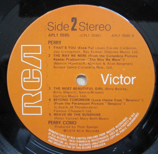 Perry Como - Perry - Used Vinyl Record image 4