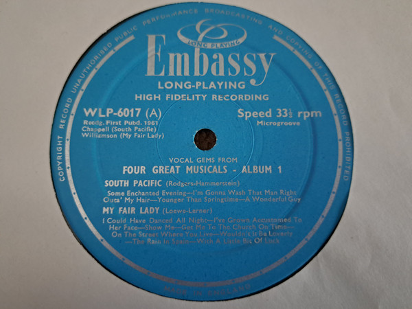 Various - Vocal Gems From Four Great Musicals Album 1 - Used Vinyl R image 3