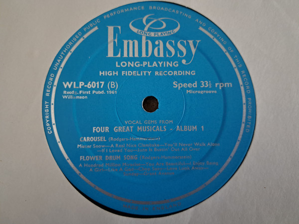 Various - Vocal Gems From Four Great Musicals Album 1 - Used Vinyl R image 4