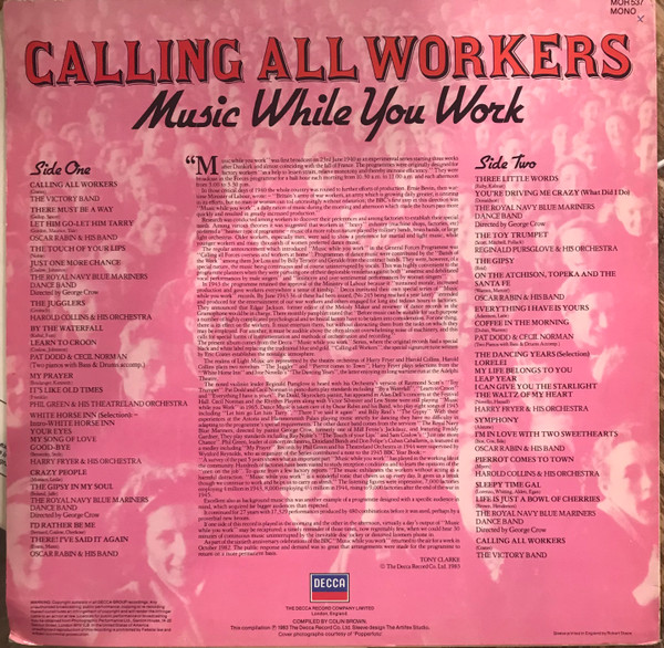 Various - Calling All Workers - Music While You Work - Used Vinyl Re image 3