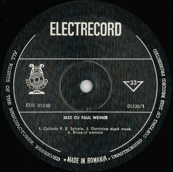 Cvartetul De Jazz Pa - Spirale (Jazz Cu Paul Weiner) - Vinyl Record image 3