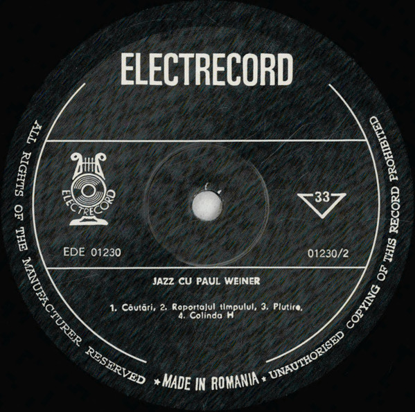 Cvartetul De Jazz Pa - Spirale (Jazz Cu Paul Weiner) - Vinyl Record image 4