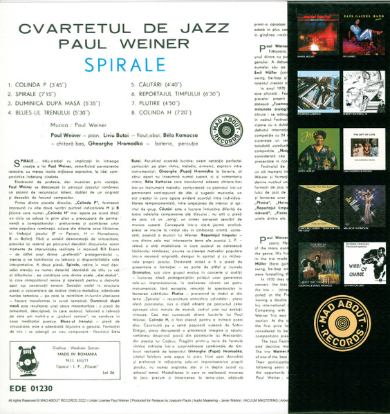 Cvartetul De Jazz Pa - Spirale (Jazz Cu Paul Weiner) - Vinyl Record image 6