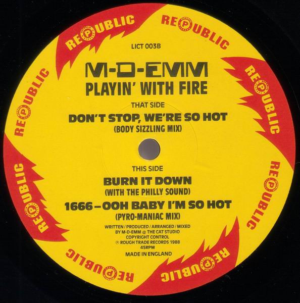 M-D-Emm - Playin' With Fire - Used Vinyl Record 12" image 3