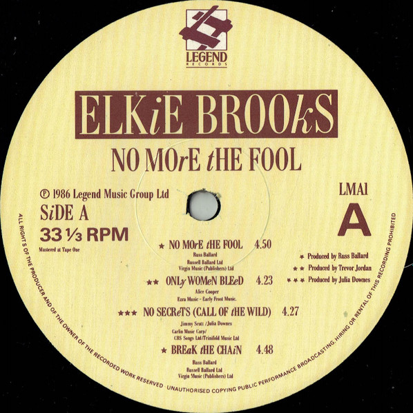 Elkie Brooks - No More The Fool - Used Vinyl Record lp image 3