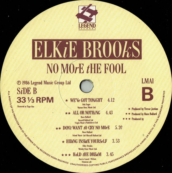 Elkie Brooks - No More The Fool - Used Vinyl Record lp image 4
