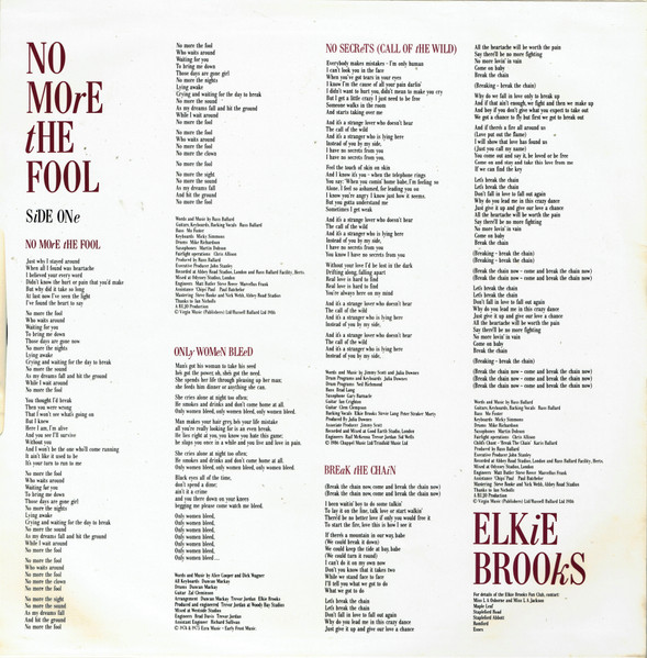Elkie Brooks - No More The Fool - Used Vinyl Record lp image 5