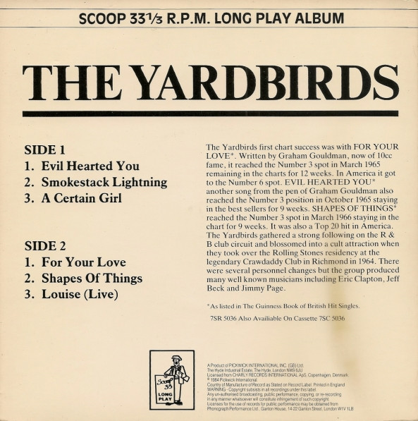 Yardbirds - Used Vinyl Record 7" image 2