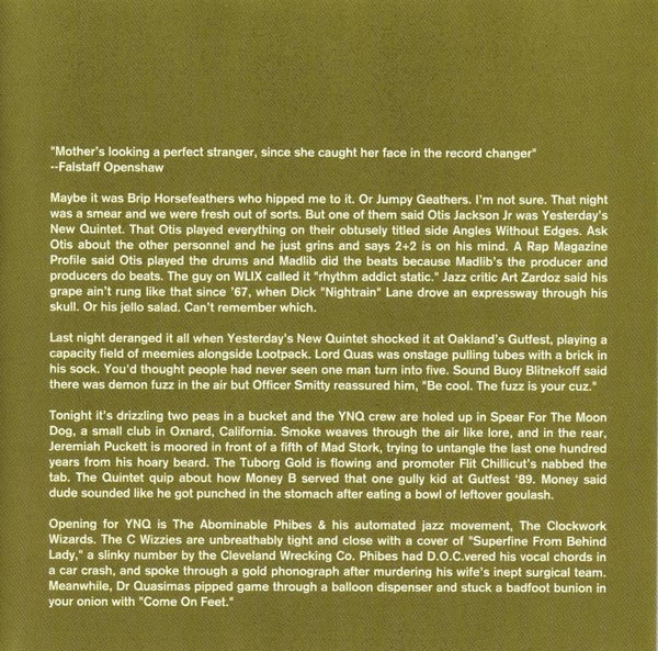 Yesterdays New Quint - Angles Without Edges - CD image 5