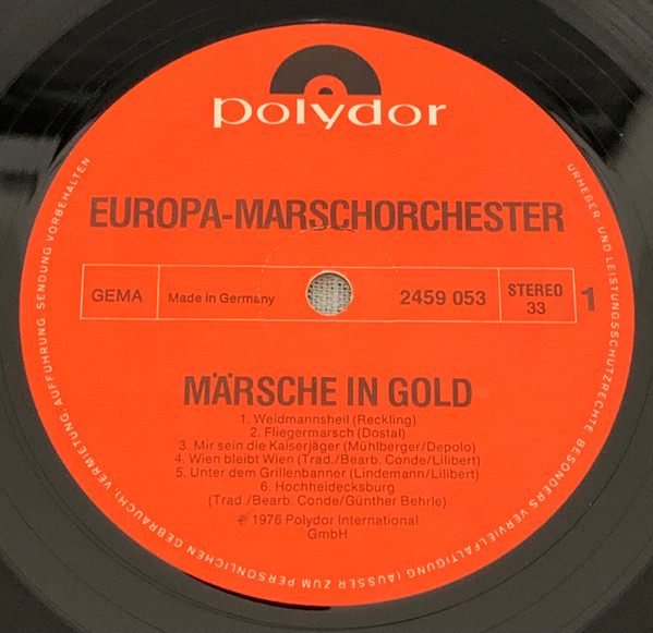 Europa-Marschorchest - Märsche In Gold - Used Vinyl Record lp image 3