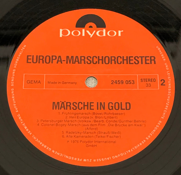 Europa-Marschorchest - Märsche In Gold - Used Vinyl Record lp image 4