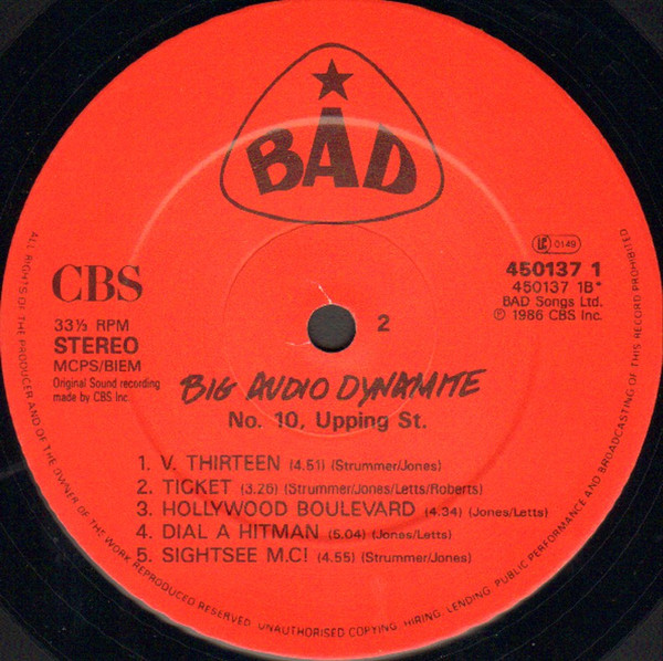 Big Audio Dynamite - No. 10, Upping St. - Used Vinyl Record lp image 6