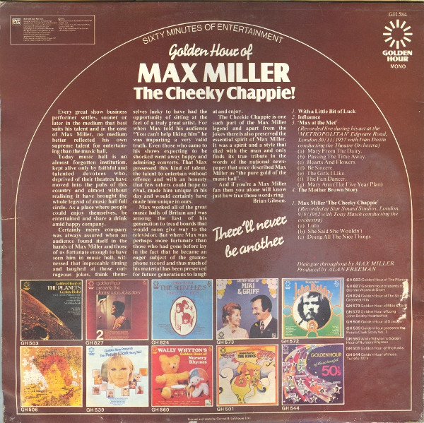 Max Miller - Golden Hour Of The Cheeky Chappie! - Used Vinyl Record image 3