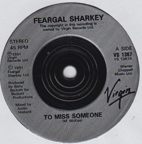 Feargal Sharkey - To Miss Someone - Used Vinyl Record 7" image 3
