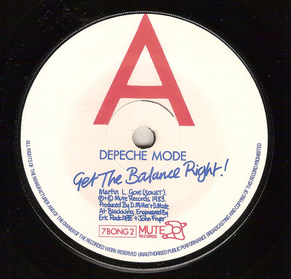 Depeche Mode - Get The Balance Right! - Used Vinyl Record 7" image 3