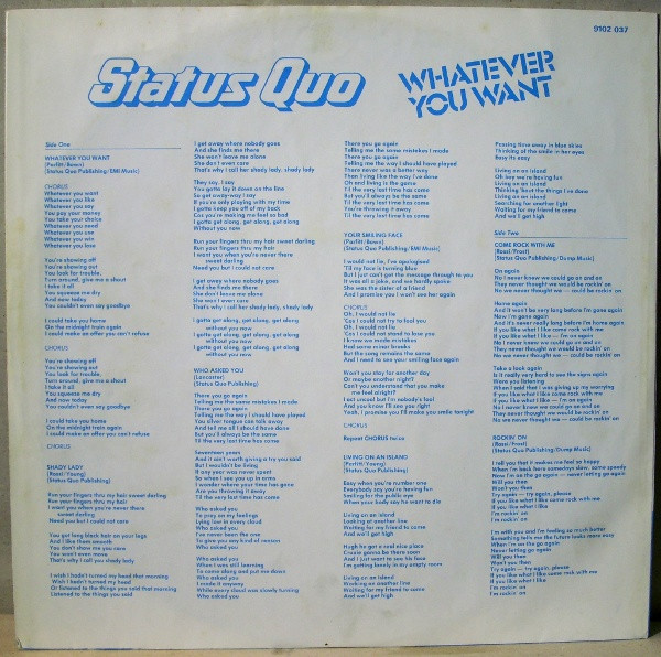 Status Quo - Whatever You Want - Used Vinyl Record image 3