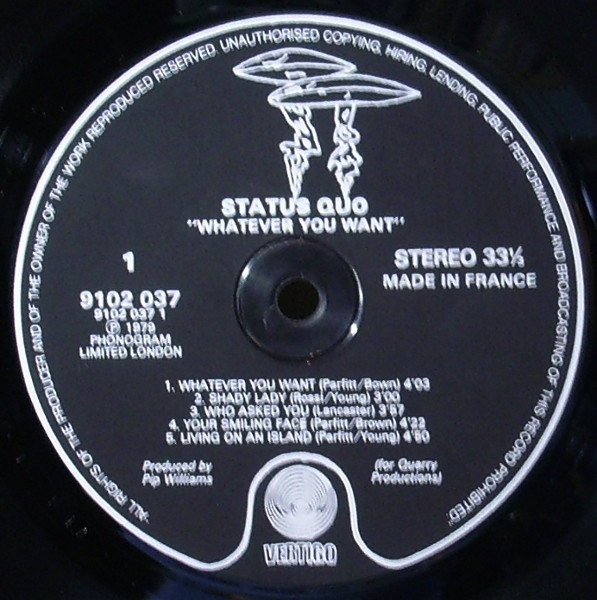 Status Quo - Whatever You Want - Used Vinyl Record image 5