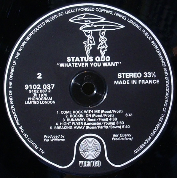 Status Quo - Whatever You Want - Used Vinyl Record image 6