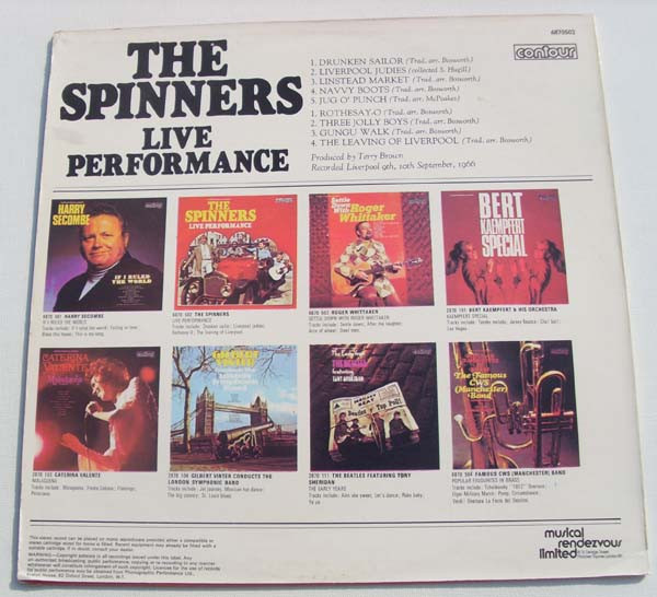 Spinners - Live Performance - Used Vinyl Record image 2