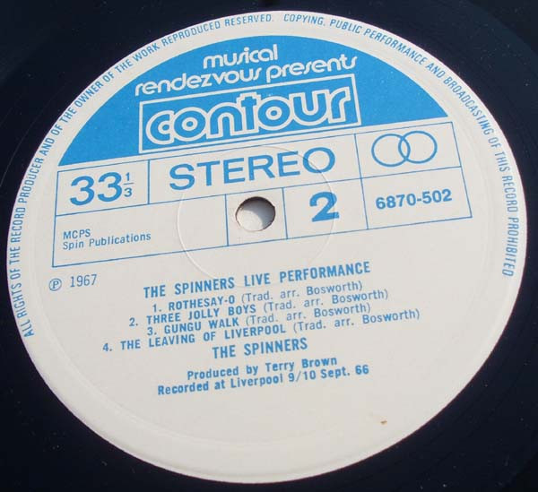 Spinners - Live Performance - Used Vinyl Record image 4