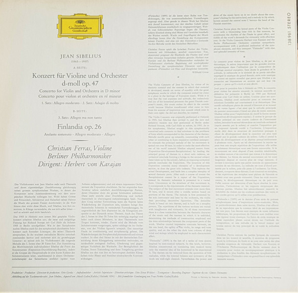 Jean Sibelius - Berl - Violinkonzert · Finlandia - Used Vinyl Recor image 4