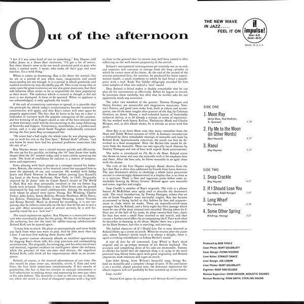 Roy Haynes Quartet - Out Of The Afternoon - Vinyl Record lp image 3