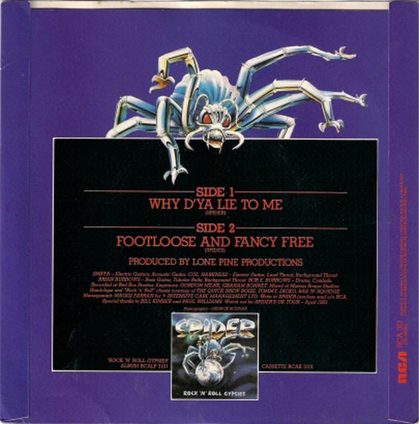 Spider - Why D'ya Lie To Me - Used Vinyl Record 7" image 2