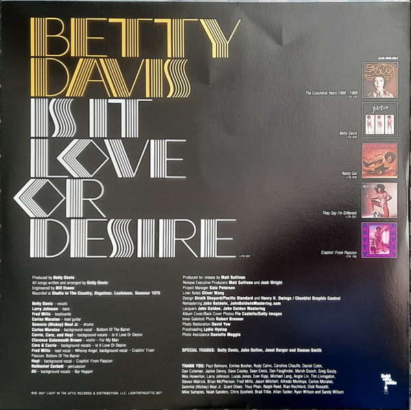 Betty Davis - Is It Love Or Desire - Vinyl Record lp image 6
