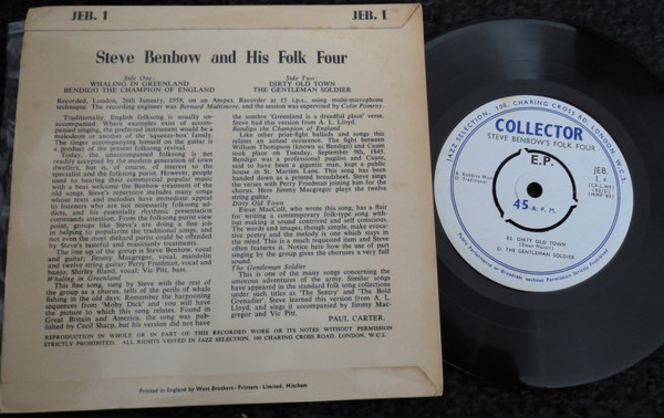 Steve Benbow And His - Used Vinyl Record 7" image 3