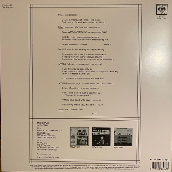 Miles Davis - Sorcerer - Vinyl Record lp image 2