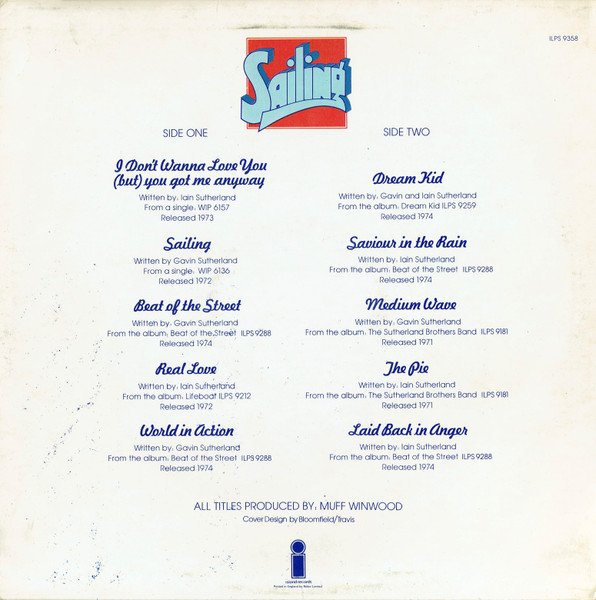 Sutherland Brothers - Sailing - Used Vinyl Record image 2