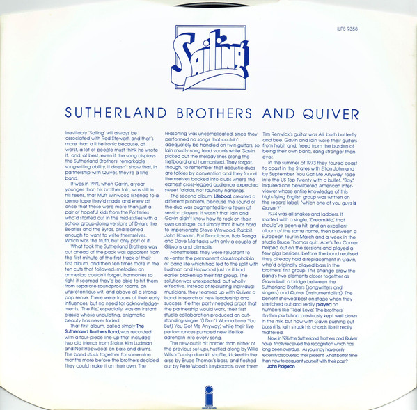 Sutherland Brothers - Sailing - Used Vinyl Record image 5