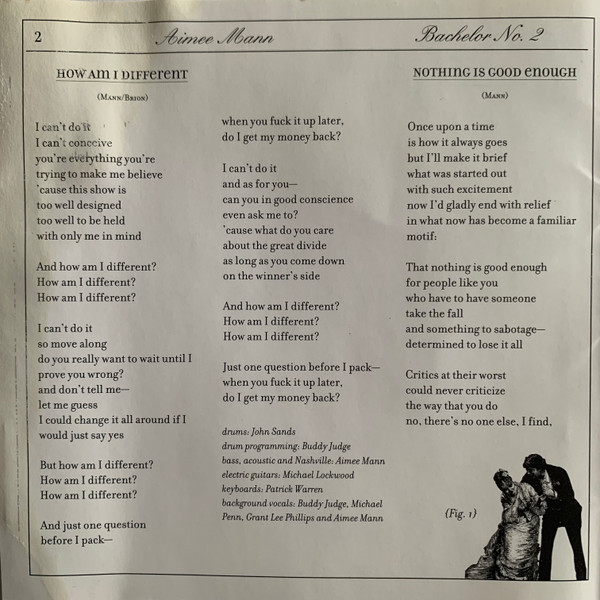 Aimee Mann - Bachelor No. 2 - Or, The Last Remains Of The Dodo - Used cd image 2
