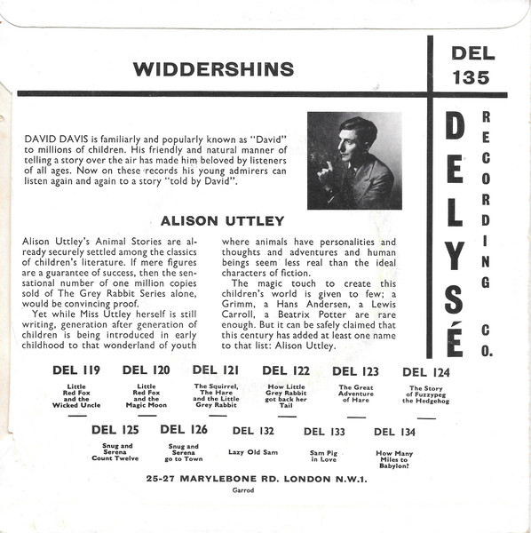 David Davis - Widdershins - Used Vinyl Record 7" image 2