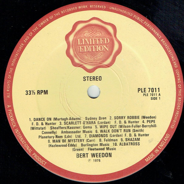 Bert Weedon - Guitar Gold ('s 20 Greatest Hits) - Used Vinyl Record image 3
