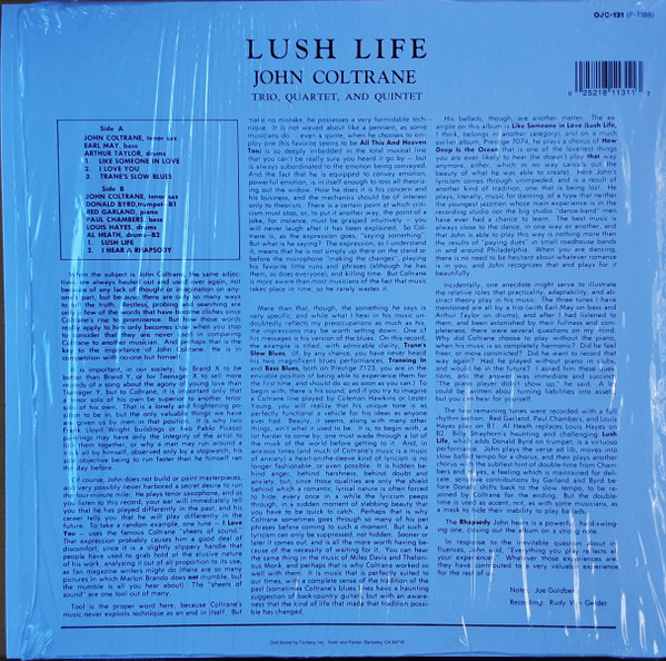 John Coltrane - Lush Life - Vinyl Record lp image 2