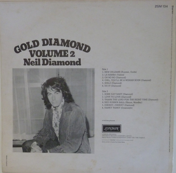 Neil Diamond - Gold Diamond Volume 2 - Used Vinyl Record image 2