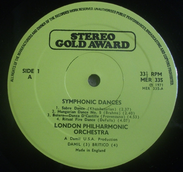 London Philharmonic - Symphonic Dances - Used Vinyl Record lp image 3