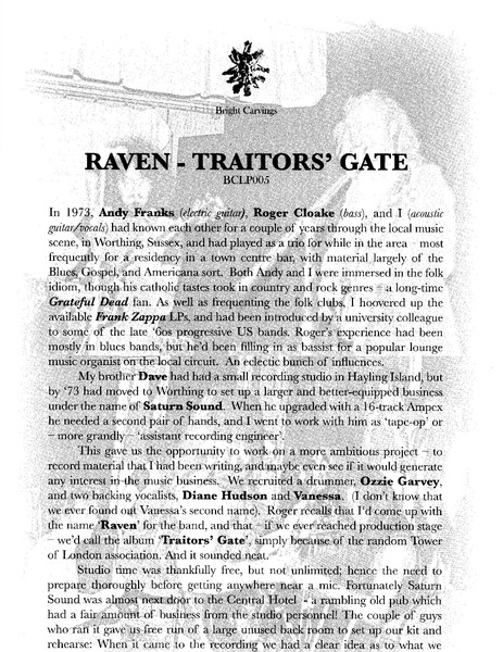Raven (121) - Traitors Gate - Vinyl Record lp image 3