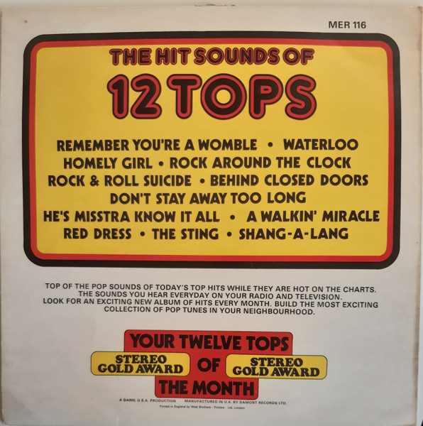Unknown Artist - 12 Tops  - Volume 20 - Used Vinyl Record image 2