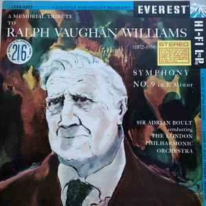Ralph Vaughan Willia - Symphony No. 9 In E Minor - Used Vinyl Record image 1