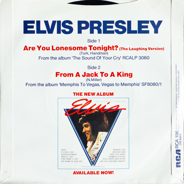 Elvis Presley - Are You Lonesome Tonight? - Used Vinyl Record 7" image 2