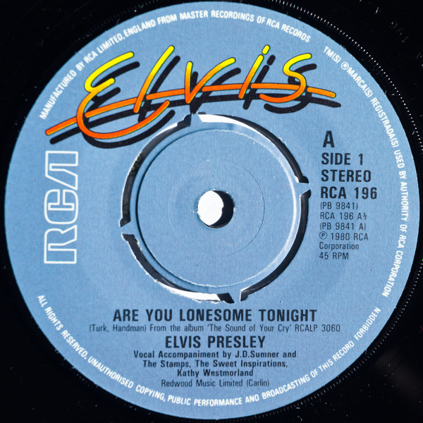 Elvis Presley - Are You Lonesome Tonight? - Used Vinyl Record 7" image 3