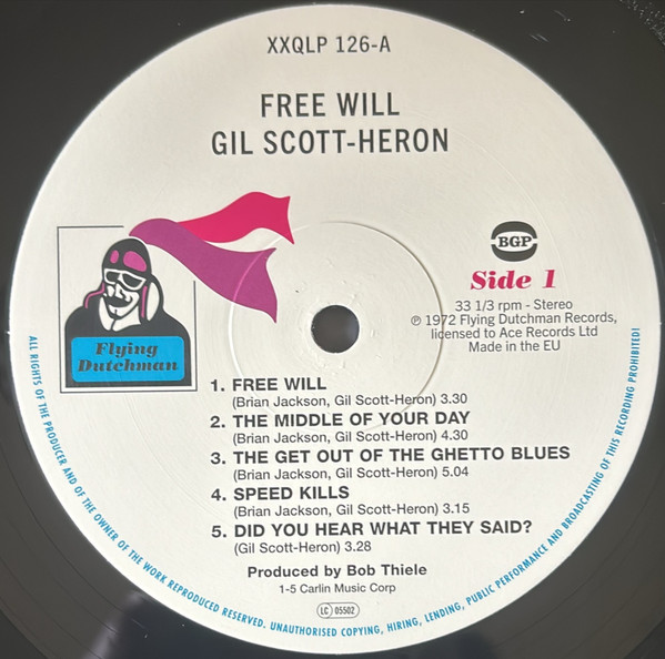 Gil Scott-Heron - Free Will - Vinyl Record lp image 4