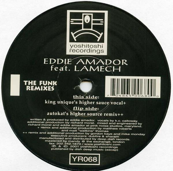 Eddie Amador - Funk (Remixes) - Used Vinyl Record 12" image 2